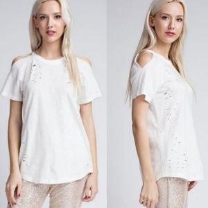 Threadzwear Tops - Cold Shoulder T-Shirts Threadzwear Tops - Cold Shoulder T-Shirts